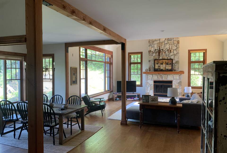 Open space living room and dining room