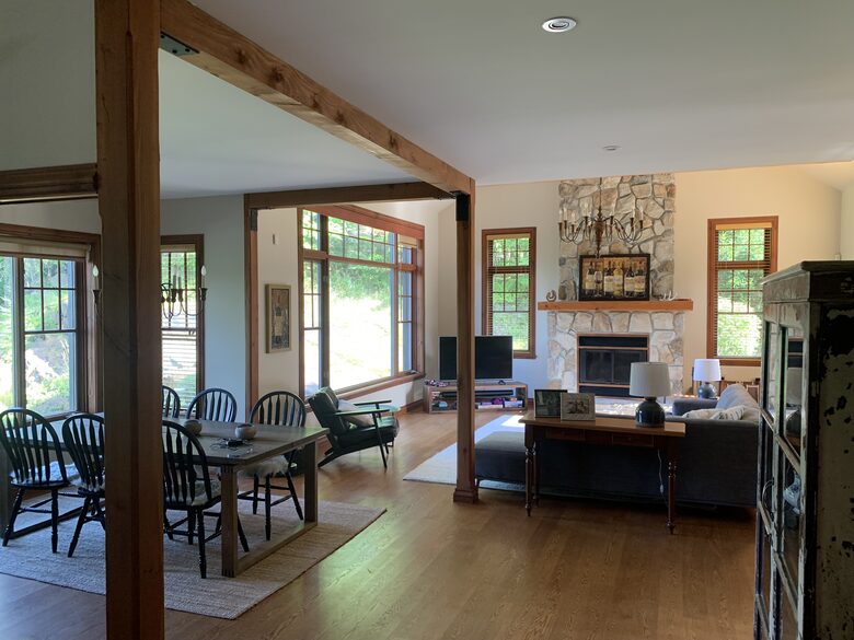 Open space living room and dining room