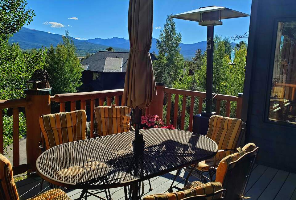 Deck, with mountain views
