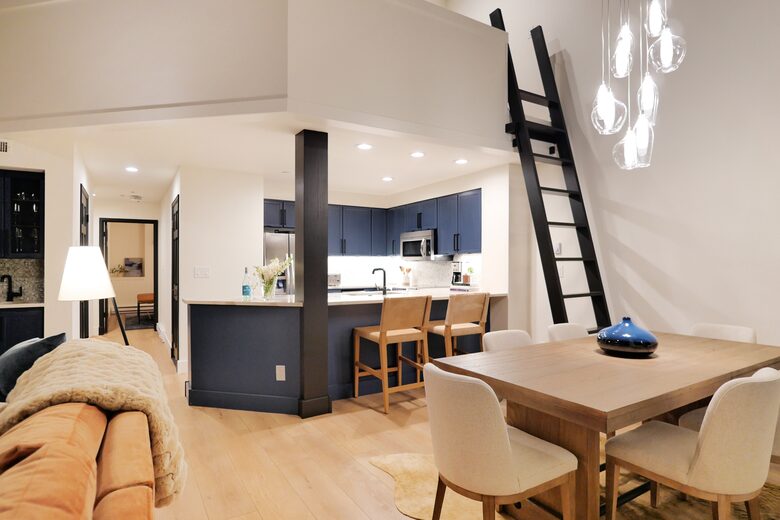 Dining room and open kitchen