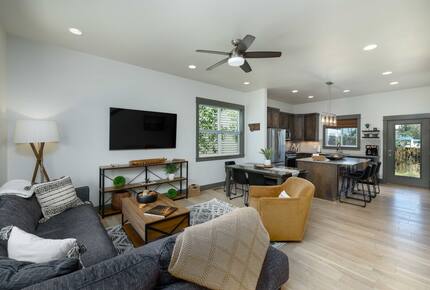 Open family room and kitchen