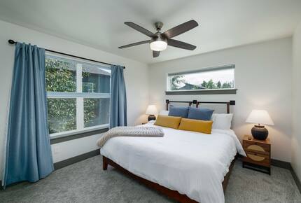 Primary bedroom with king bed