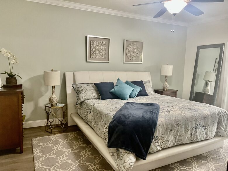 Master bedroom with view of golf cours