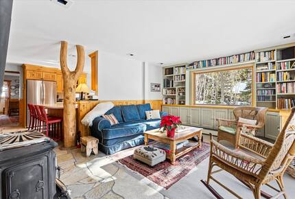 Family room,library, potbelly stove