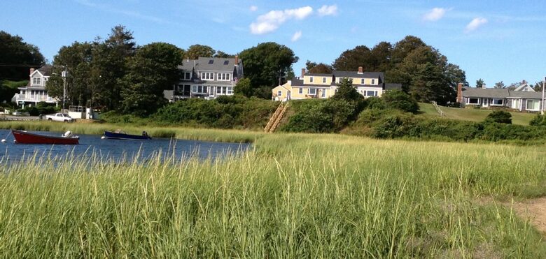 House Overlooks Ocean Harbor of Little Mill Pond in Chatham