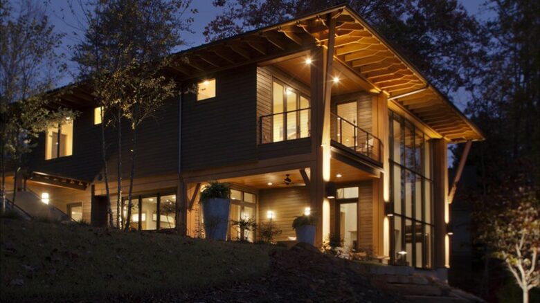 The Glass House on Lake Keowee - Sunset, South Carolina