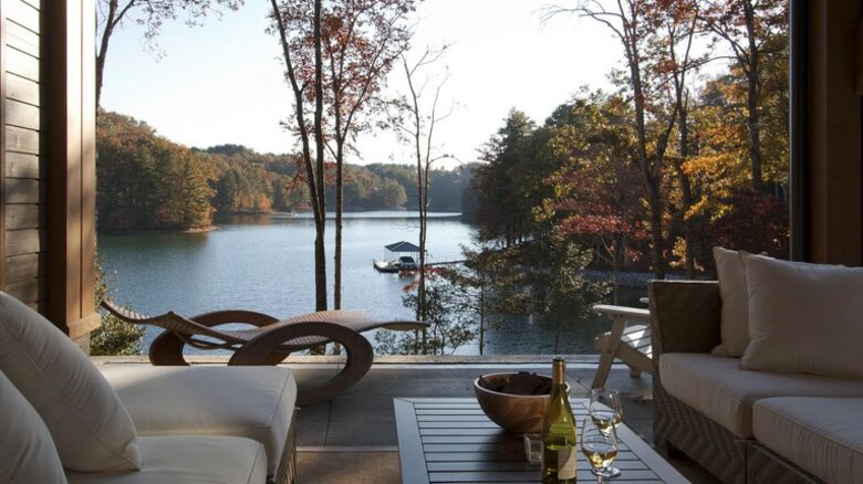 The Glass House on Lake Keowee - Sunset, South Carolina